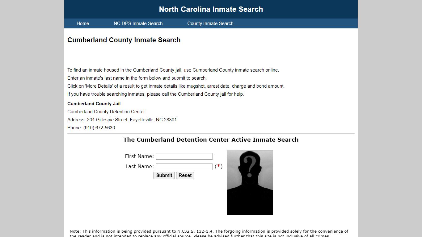 Cumberland County Inmate Search